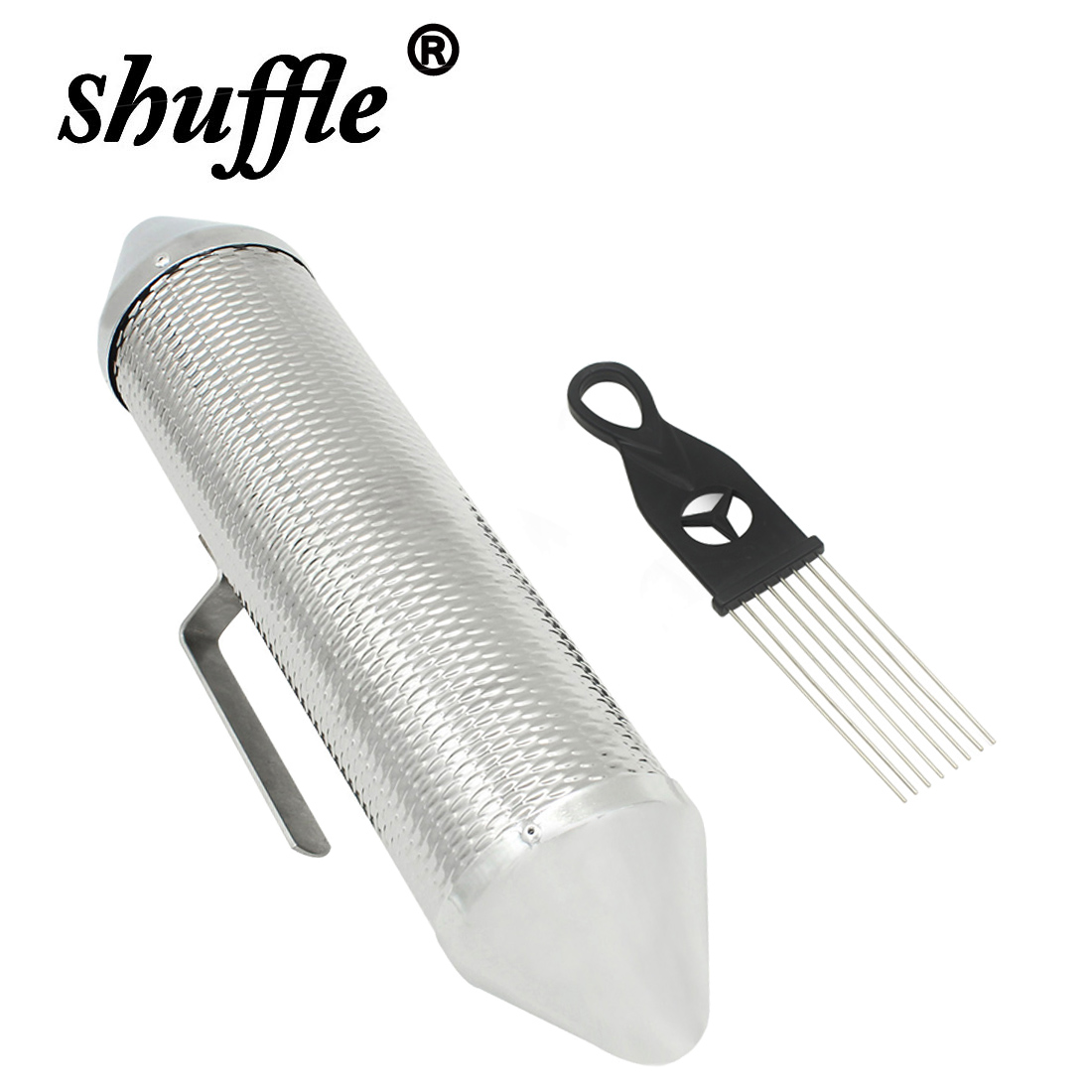 Guiro Scraper Instrument - Grattoir en métal argenté avec grattoir,