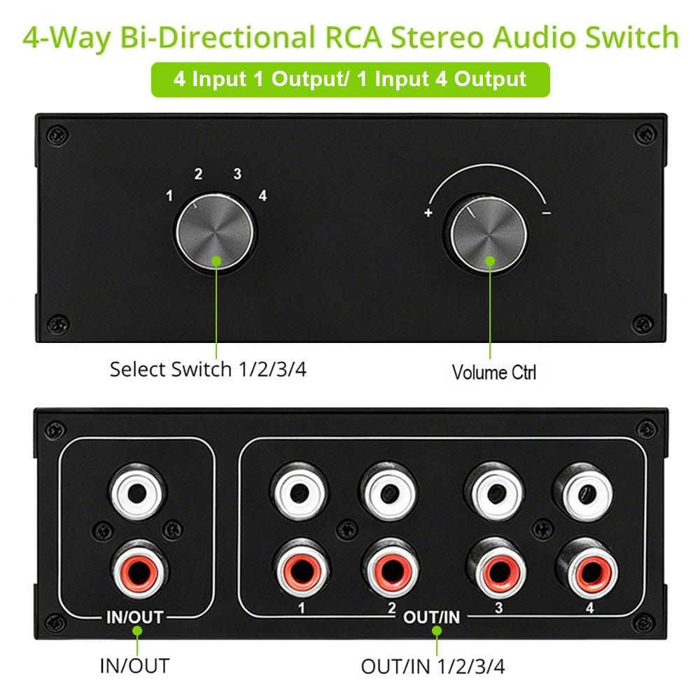 Musical Instrument Vector - Commutateur Audio stéréo RCA bidirectionnel à