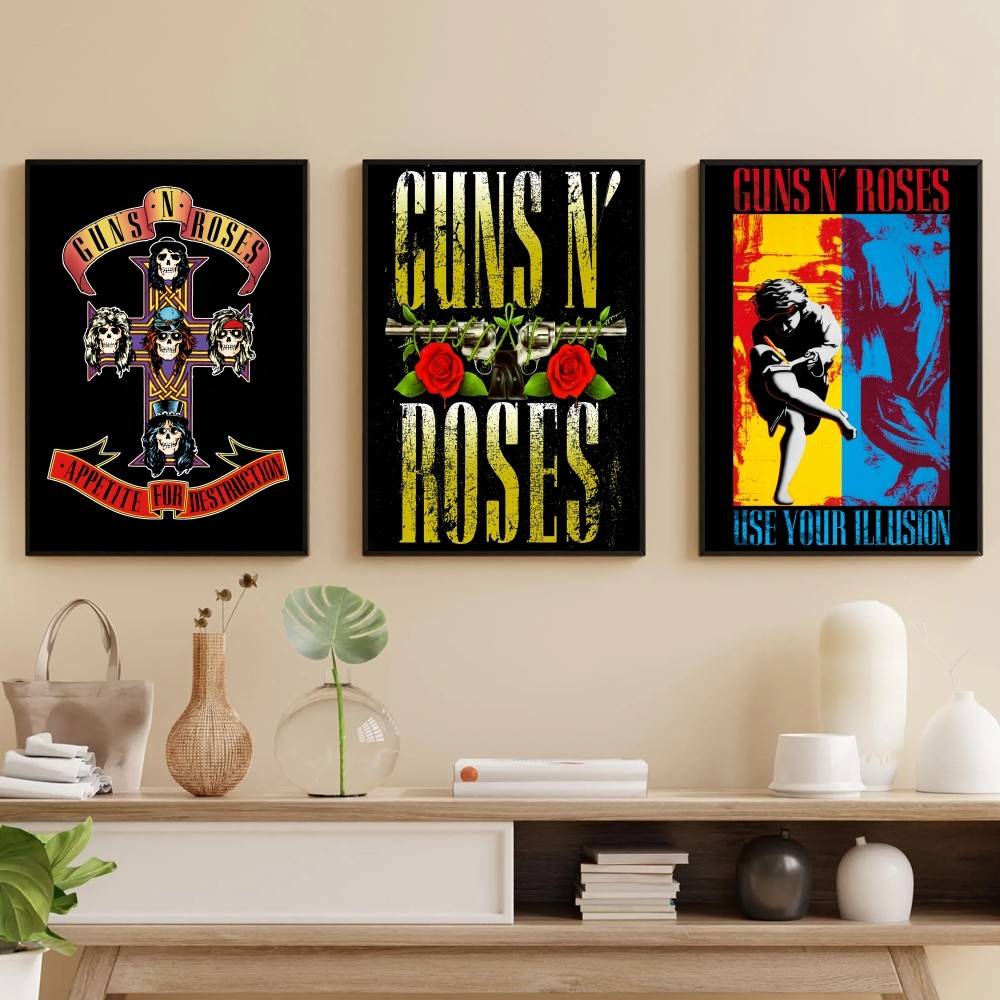 Musical Instrument Poster - G-Guns Rock Band N R-Roses affiche