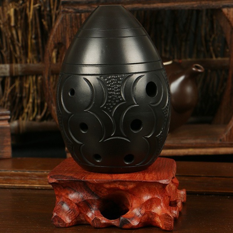 Musical Instrument Drawing - 8 trous Ocarina noir Portable céramique