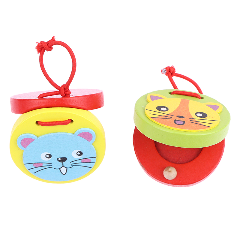 Musical Instrument Clapper - Castagnettes rondes en bois pour enfants,