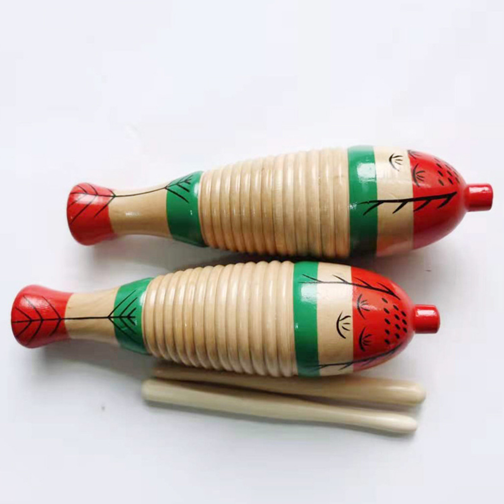 Guiro en bois coloré en forme  - Guiro Scraper Instrument avis et prix