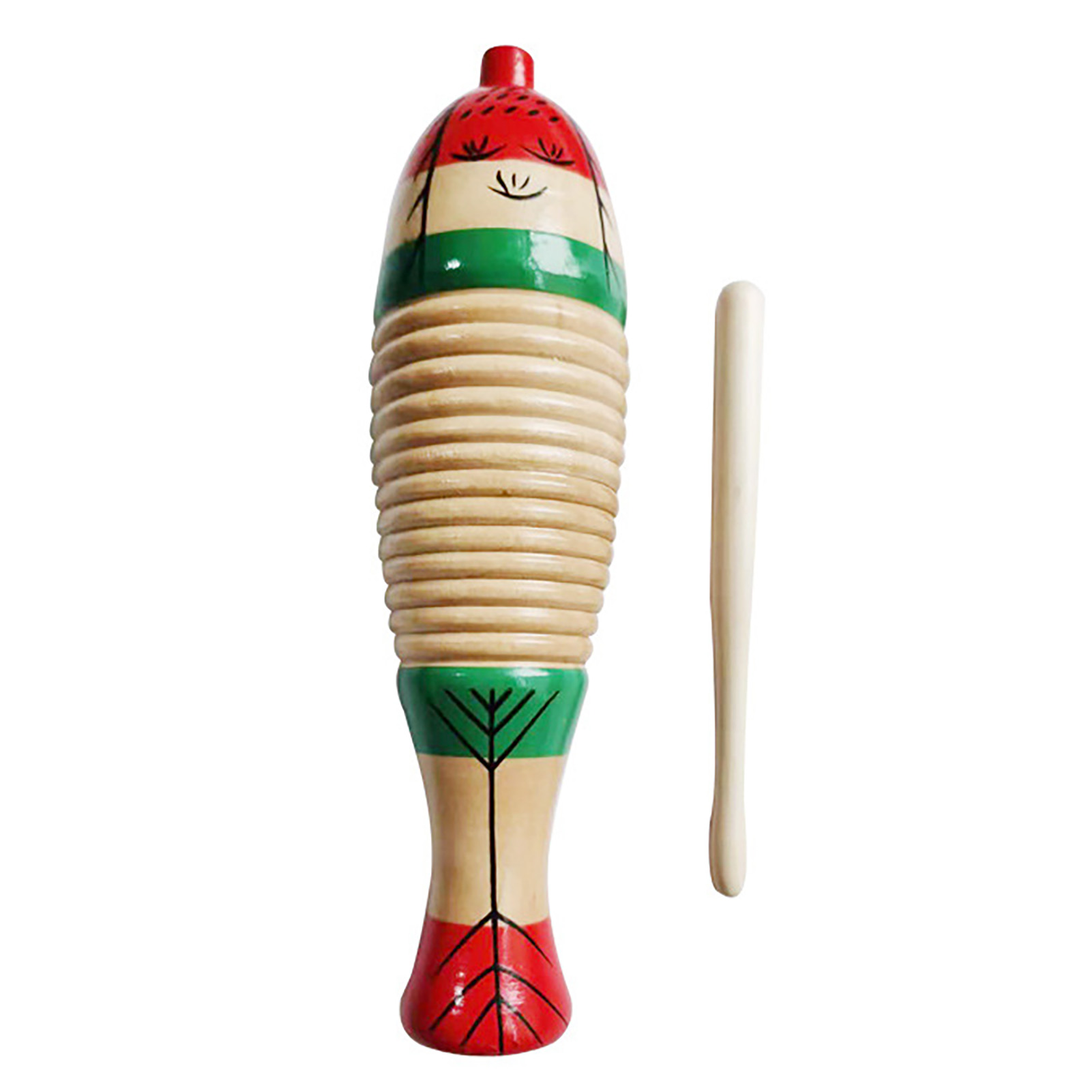 Guiro en bois coloré en forme  - Guiro Scraper Instrument avis et prix