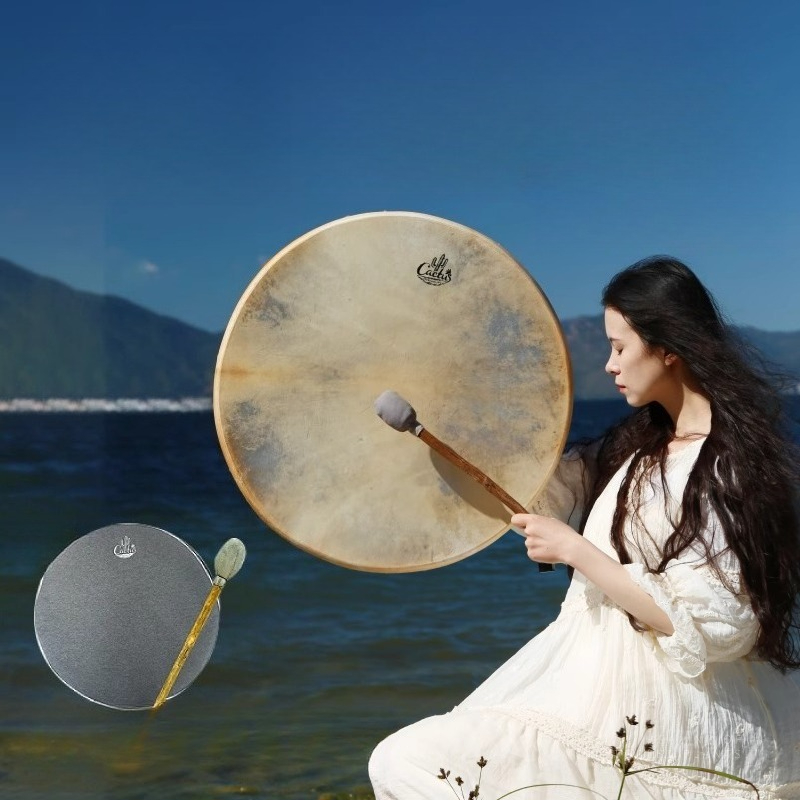 Tambour chamanique cercle peau - Musical Instrument Of India avis et prix